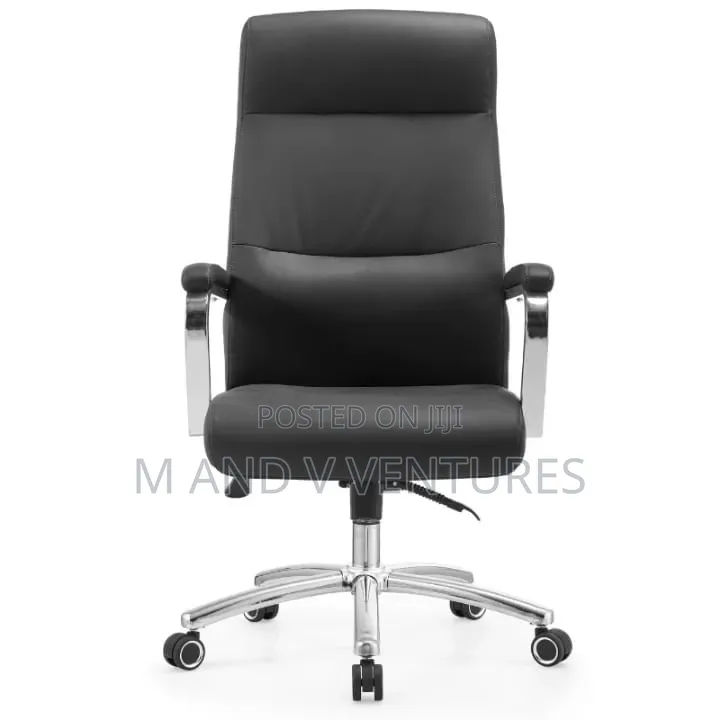 Swivel Chair Leather Black and Grey Color