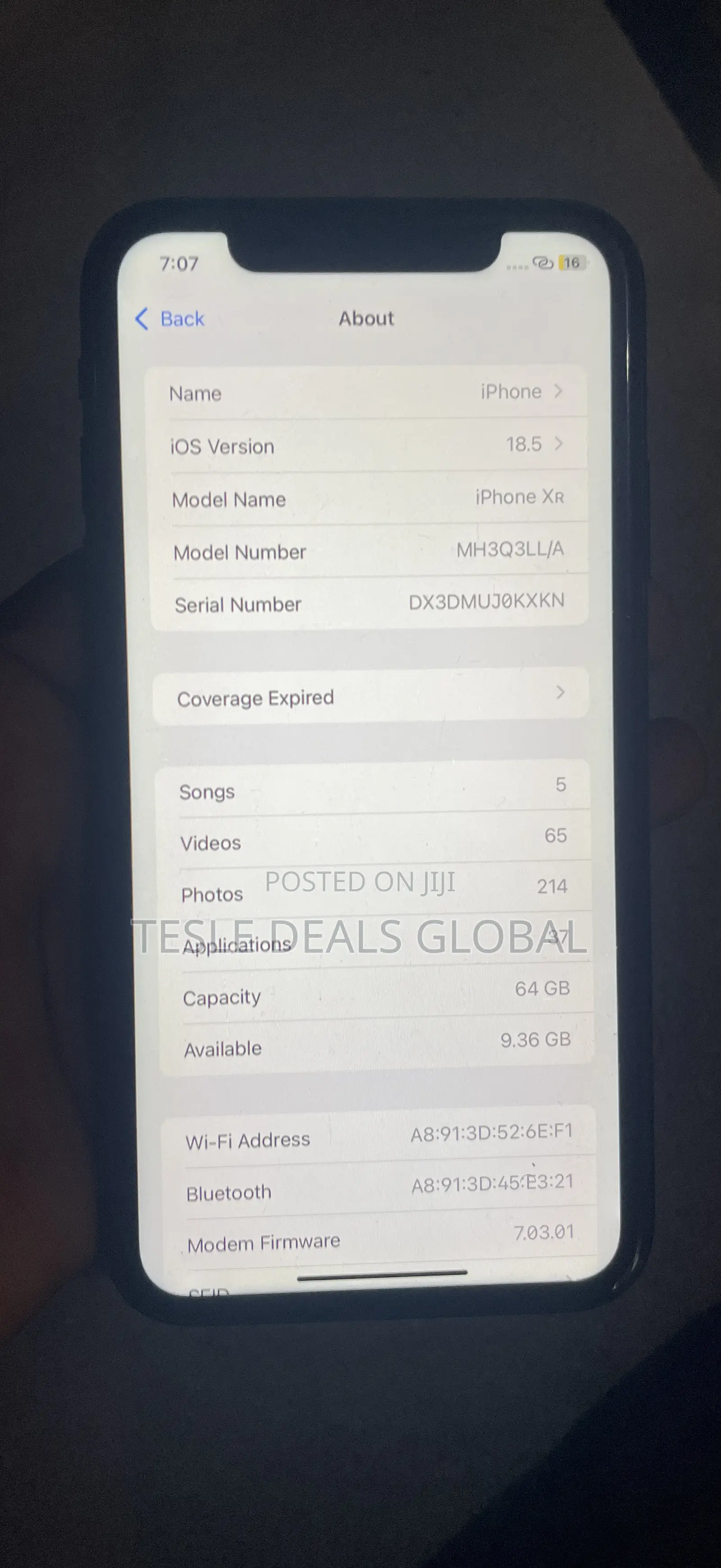 Apple iPhone XR 64 GB Black