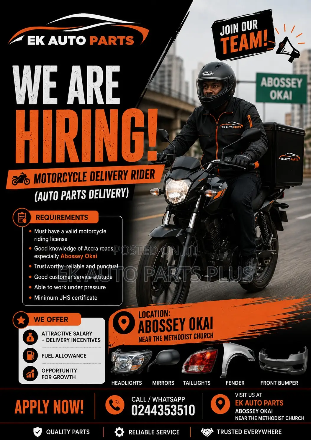 Dispatch/Delivery Rider for Employment