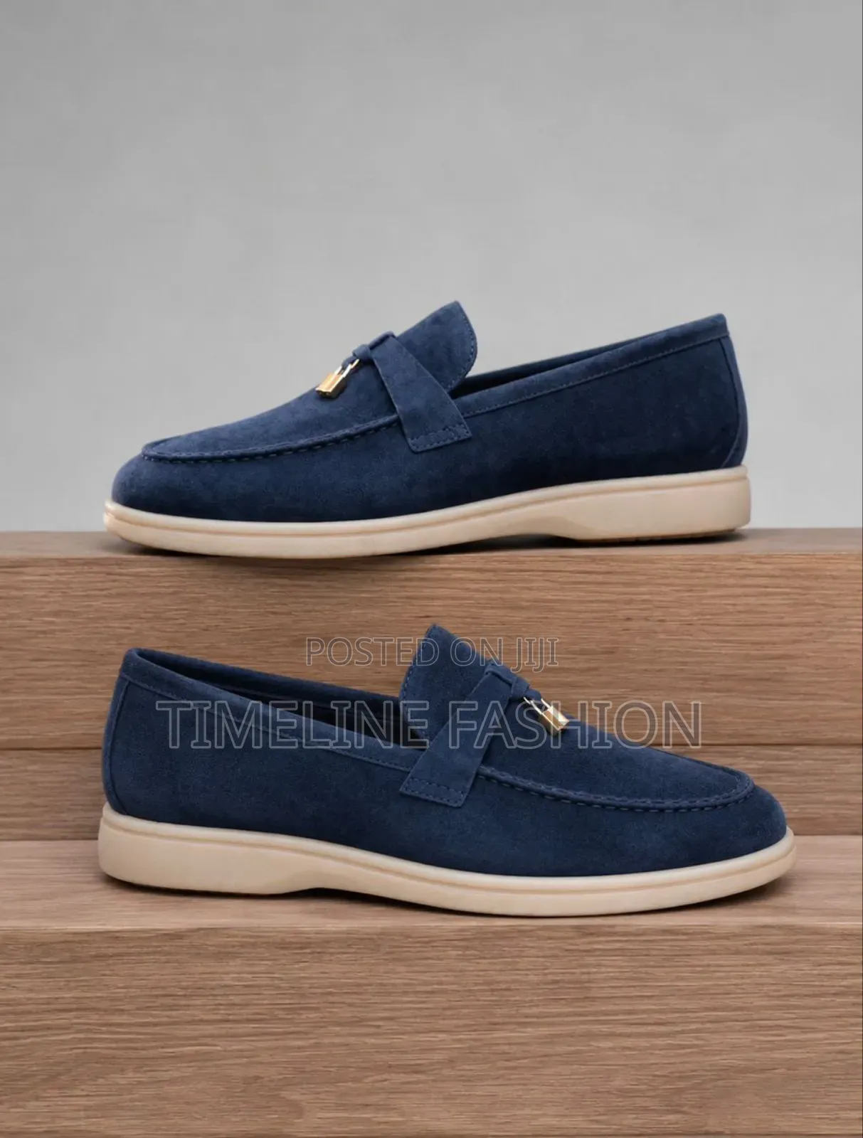 Dark Blue Loro Piana Ring My Bell Men's Shoes