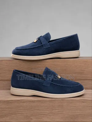 Dark Blue Loro Piana Ring My Bell Men's Shoes