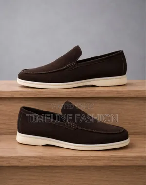 Dark Brown Loro Piana Men's Suede Loafers Size 39 -45