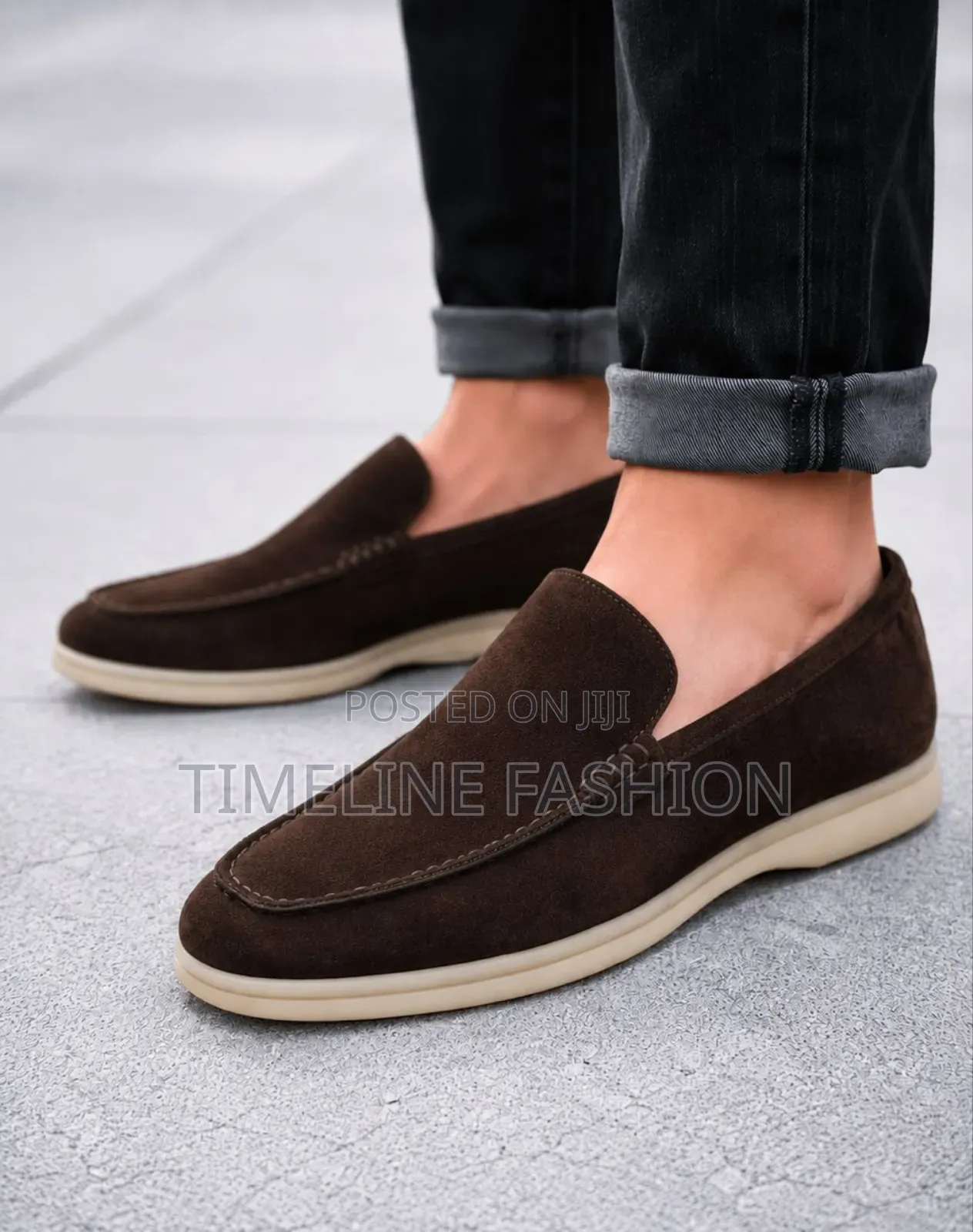 Dark Brown Loro Piana Men's Suede Loafers Size 39 -45
