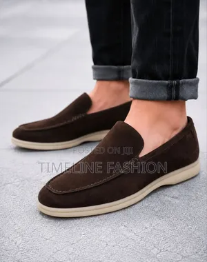 Dark Brown Loro Piana Men's Suede Loafers Size 39 -45