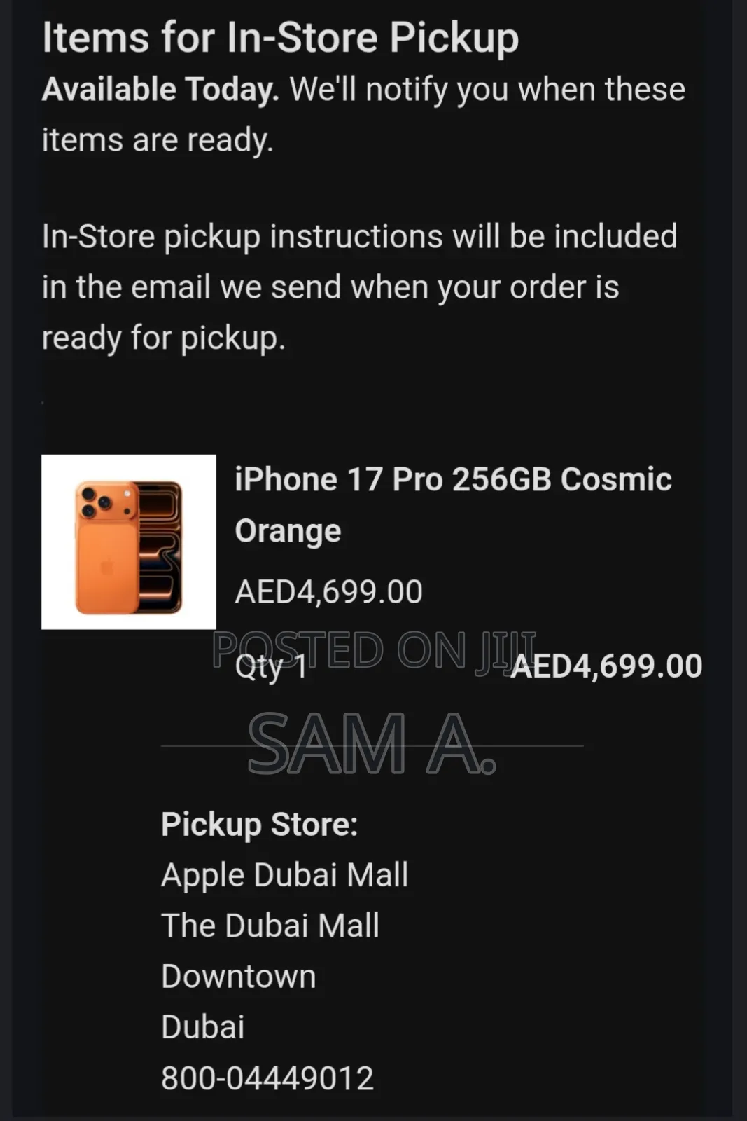 New Apple iPhone 17 Pro 256 GB Orange