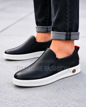 Black and White Sole Timberland Leather Sneakers
