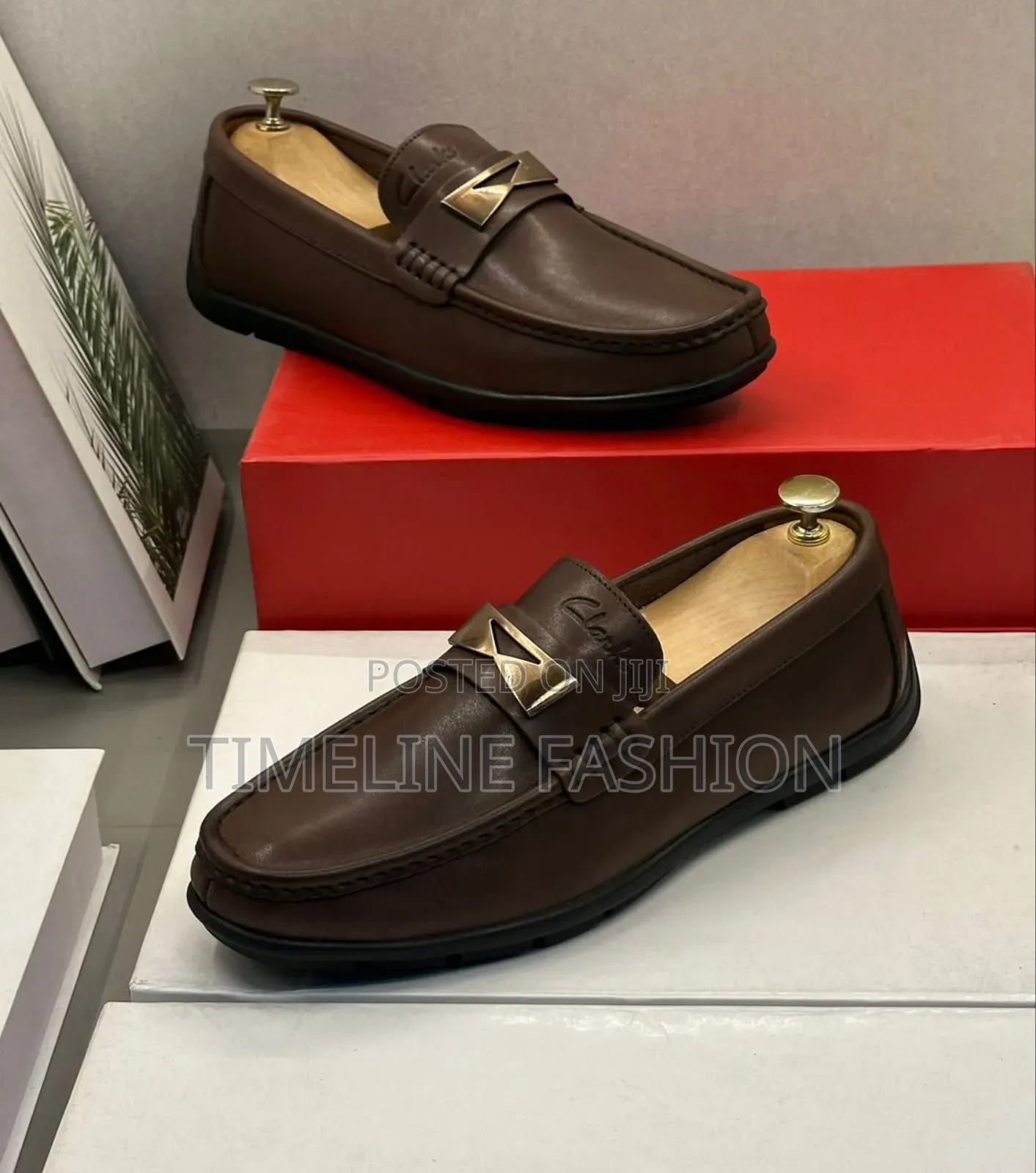 Coffee Brown Clark's Men's Leather Loafers Size 39 -46