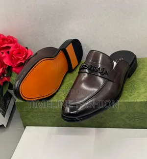 Gucci Dark Brown Men's Leather Half Shoe