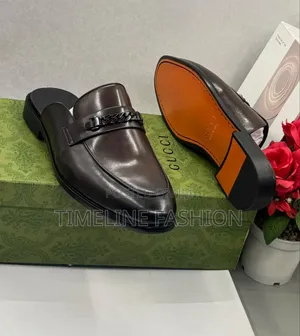 Gucci Dark Brown Men's Leather Half Shoe