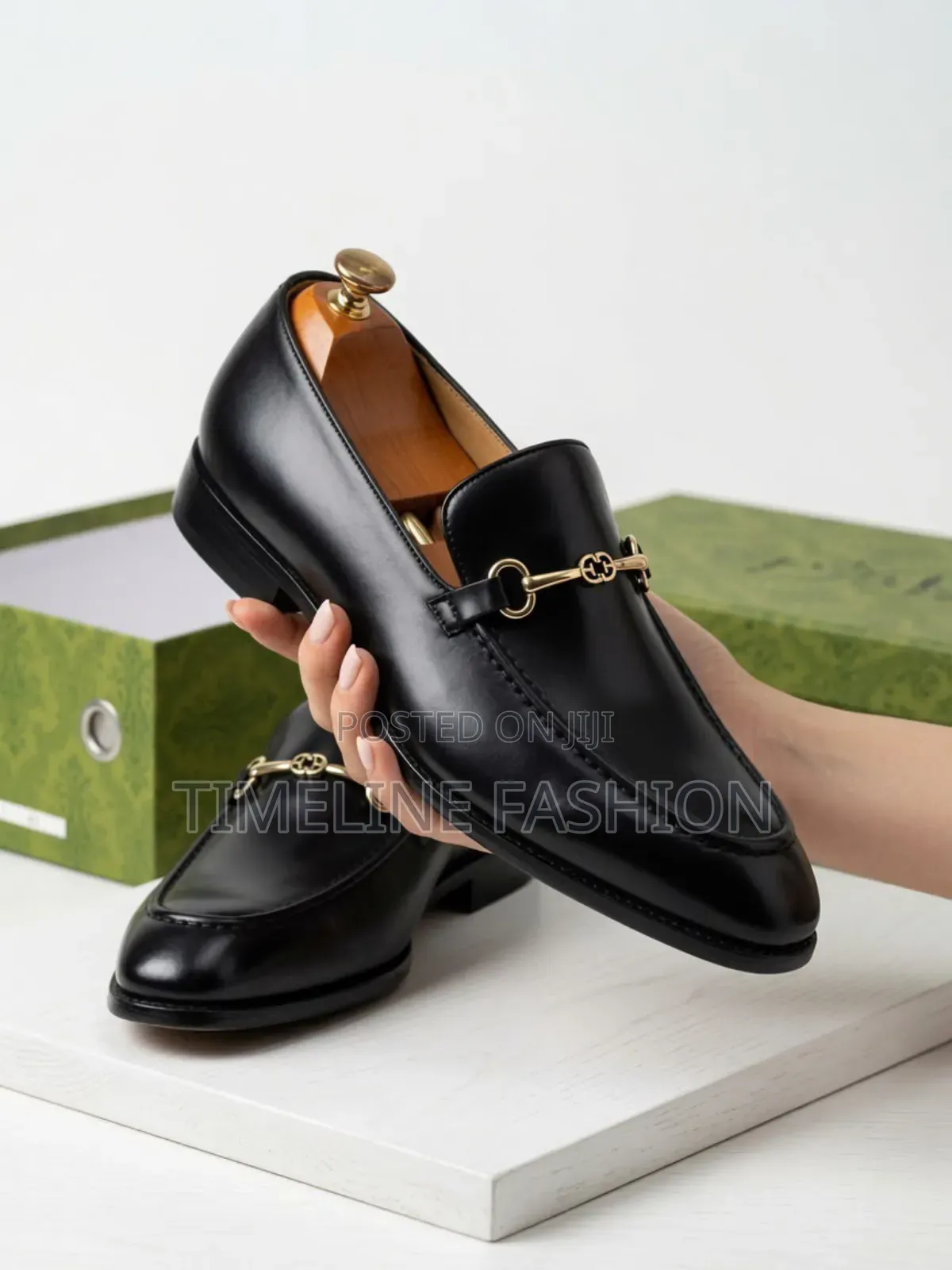 Quality Men's Black Leather Gucci Easy Fix Shoes
