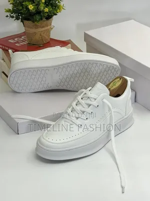 All White Timberland Stylish Leather Lace Up Sneakers