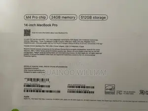 New Laptop Apple MacBook Pro 2024 M4 24GB Apple M4 Pro SSHD+SSD 512GB