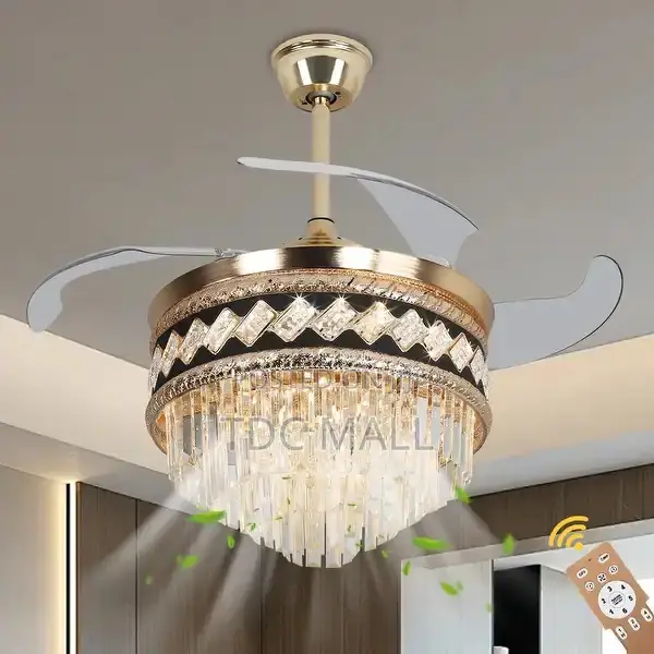 Premium Crystal Fanlight With Bluetooth + Remote Control - 85% Copper