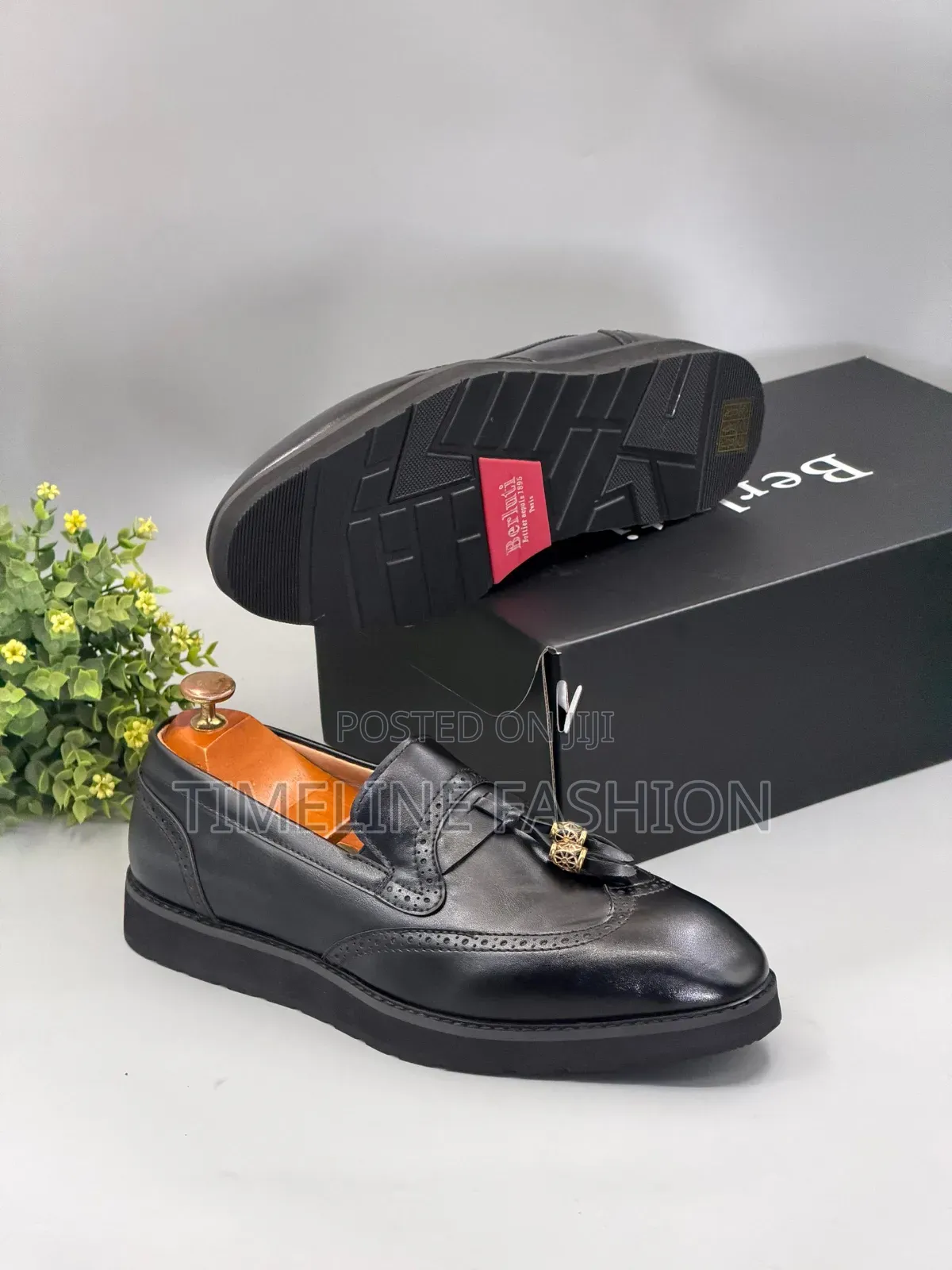 All Black Berluti Men's Stylish Ring My Bell Leather Shoes