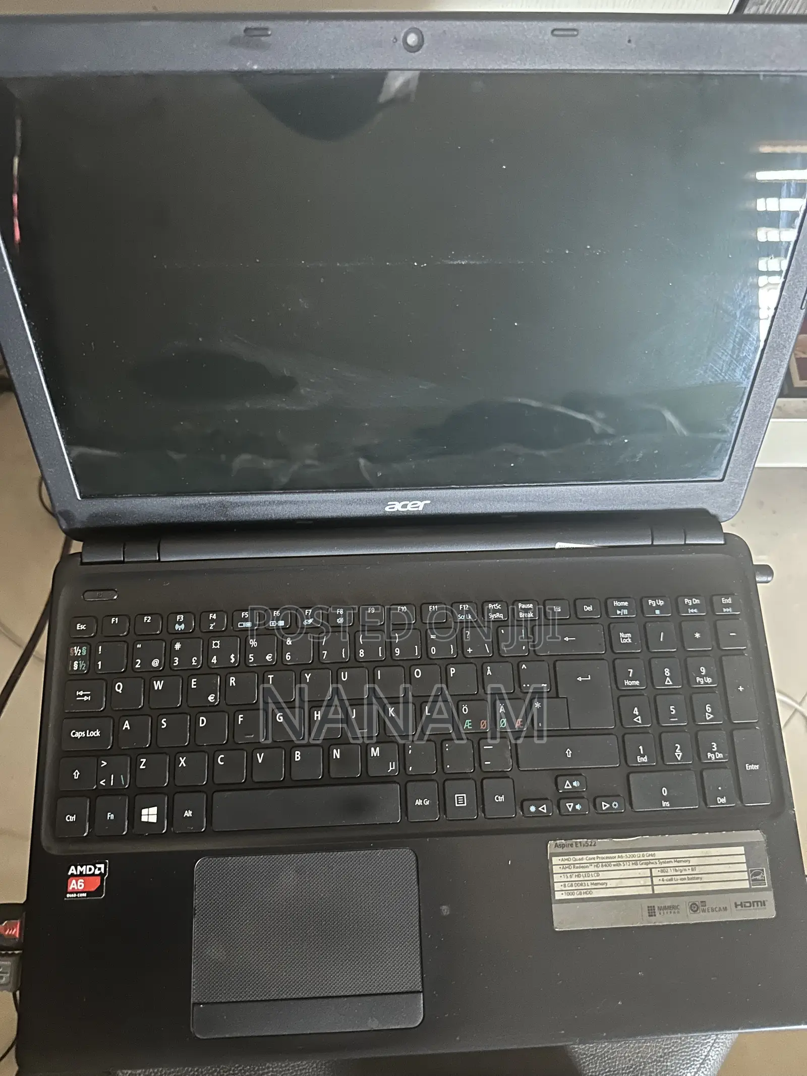 Laptop Acer Aspire E1-522 4GB AMD A6 HDD 500GB