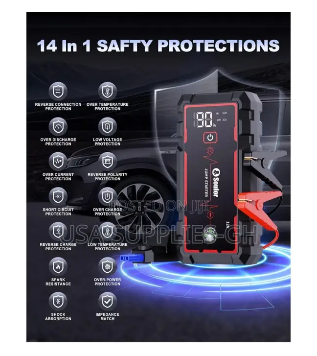 Soulor Car Jump Starter 5000a With Powerbank From Usa.