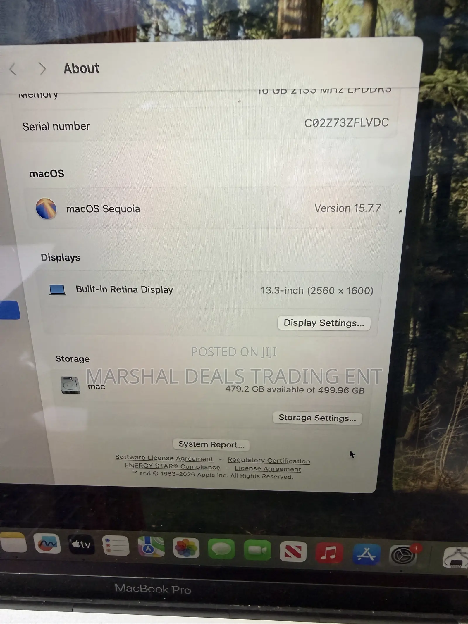Laptop Apple MacBook Pro 2019 16GB Intel Core i5 SSD 512GB