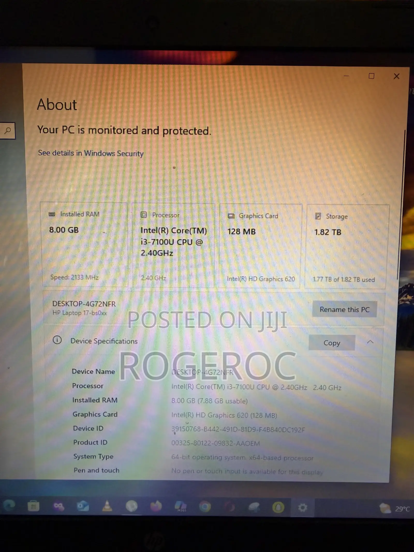 Laptop HP 17-3000 8GB Intel Core i3 HDD 2T