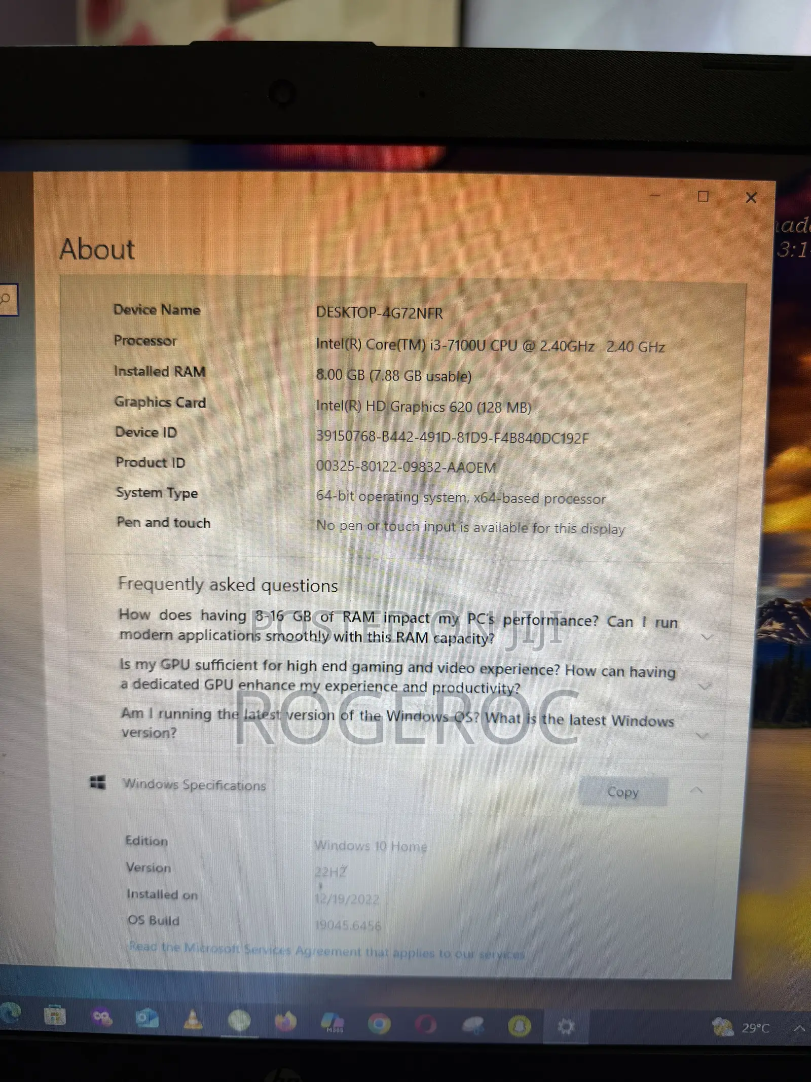 Laptop HP 17-3000 8GB Intel Core i3 HDD 2T