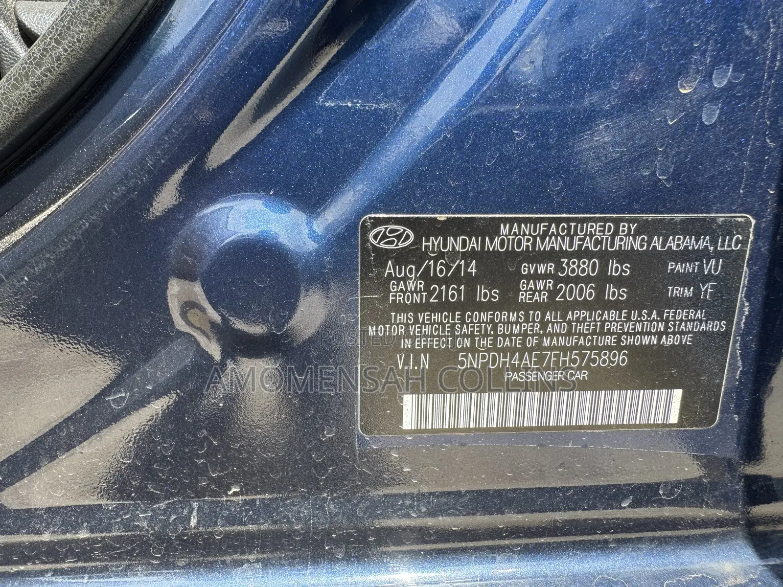 Hyundai Elantra SE 4dr Sedan (1.8L 4cyl 6A) 2014 Blue