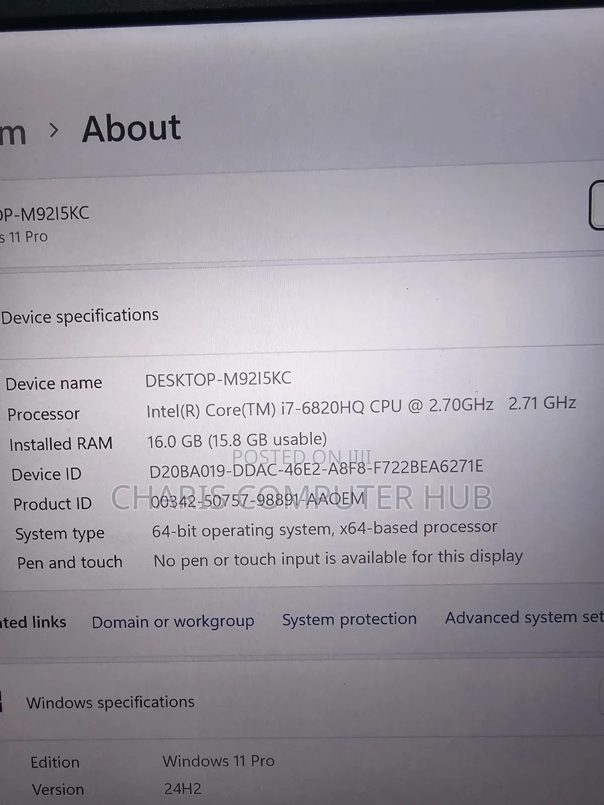 Laptop Lenovo ThinkPad P50 16GB Intel Core i7 SSD 512GB