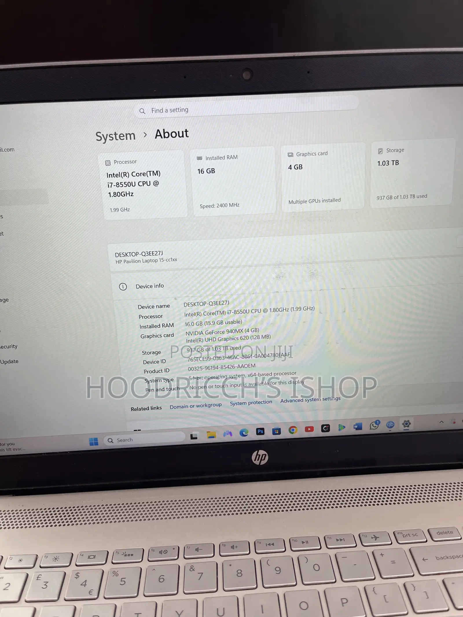 Laptop HP Pavilion 15 16GB Intel Core i7 HDD+SSD 1T