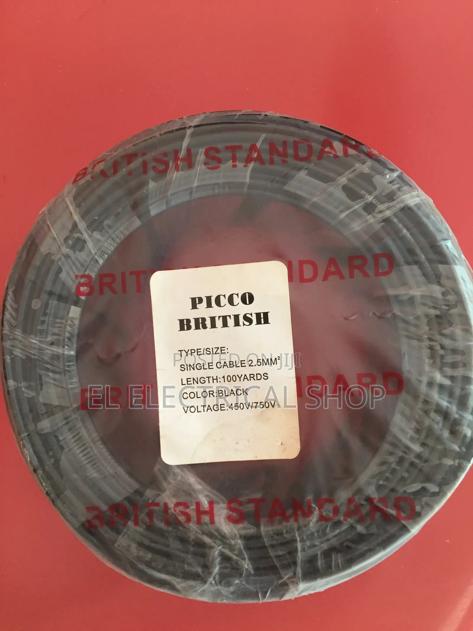 British Standard Cable 2.5 Black