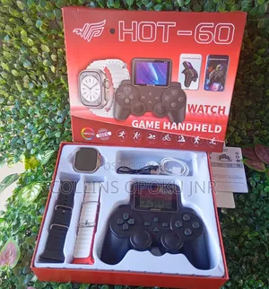 Hot-60 Handheld Gamepad With S10 Smart Watch 4 Extra Straps - Black