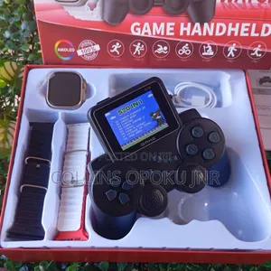 Hot-60 Handheld Gamepad With S10 Smart Watch 4 Extra Straps - Black