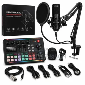 Professional Podcasting Microphone Kit With Sound Card