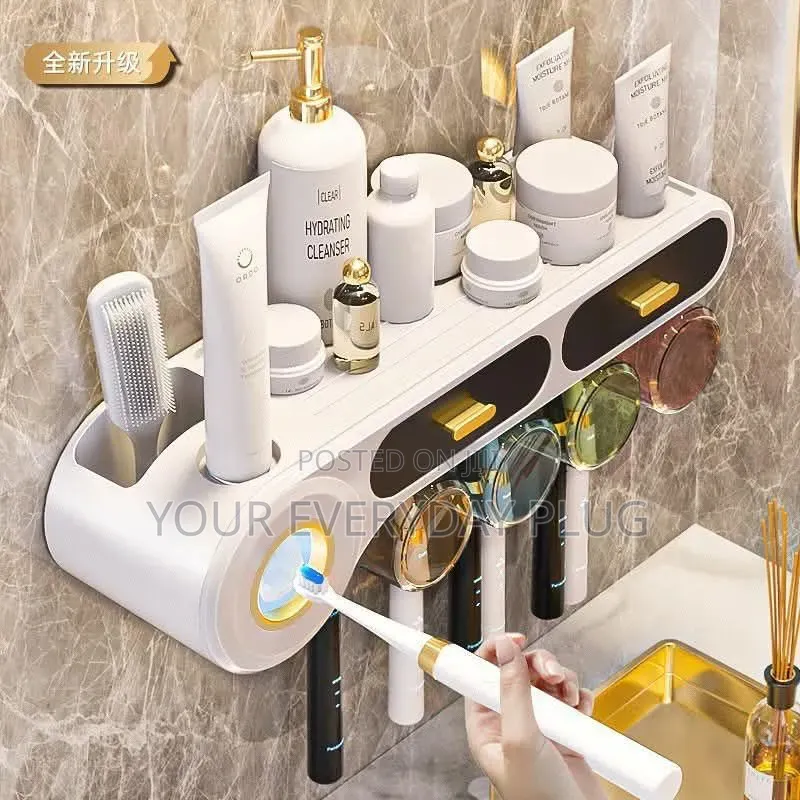 2 in 1 Toothbrush Holder and Toothpaste Dispenser