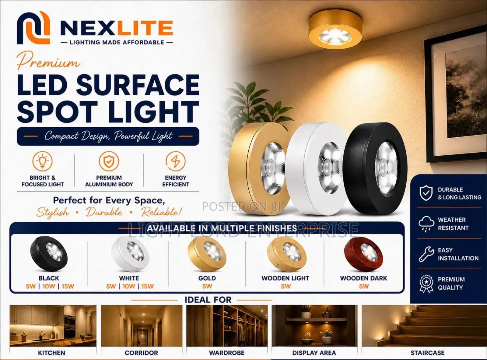 Energy Efficient Focused Led Surface Light