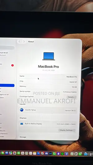 Laptop Apple MacBook Pro 2020 16GB Apple M1 Pro SSD 256GB