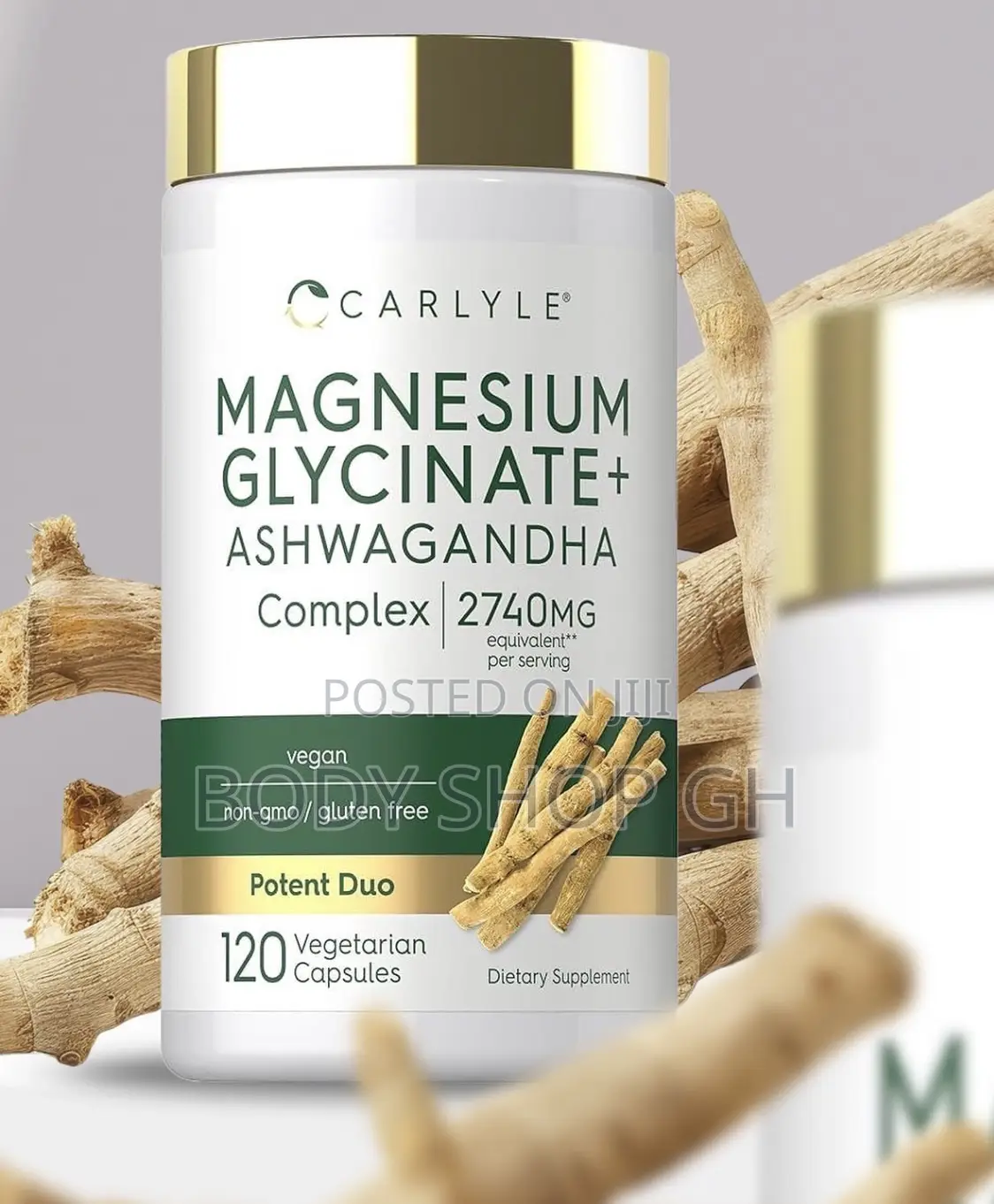 Carlyle Magnesium Glycinate With Ashwagandha | 120 Caps| Potent Duo