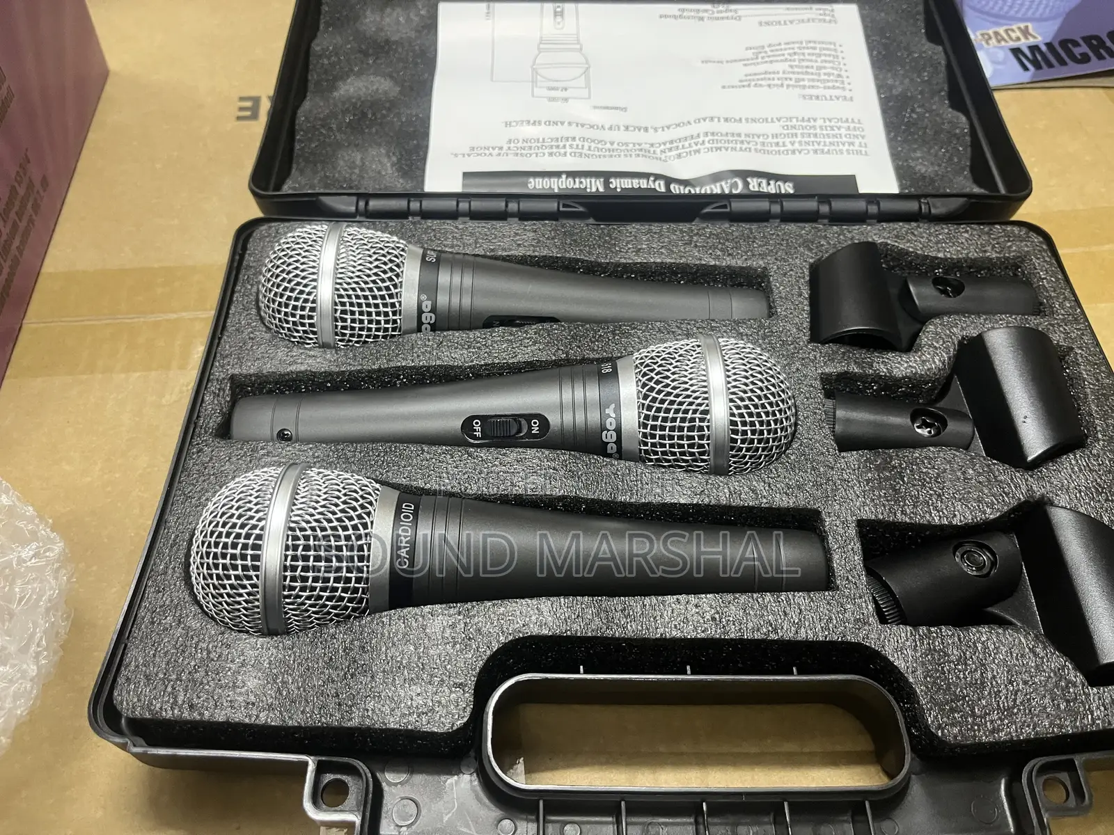 Yoga Super Cardioid Dynamic Microphone – 3-Pack With Case