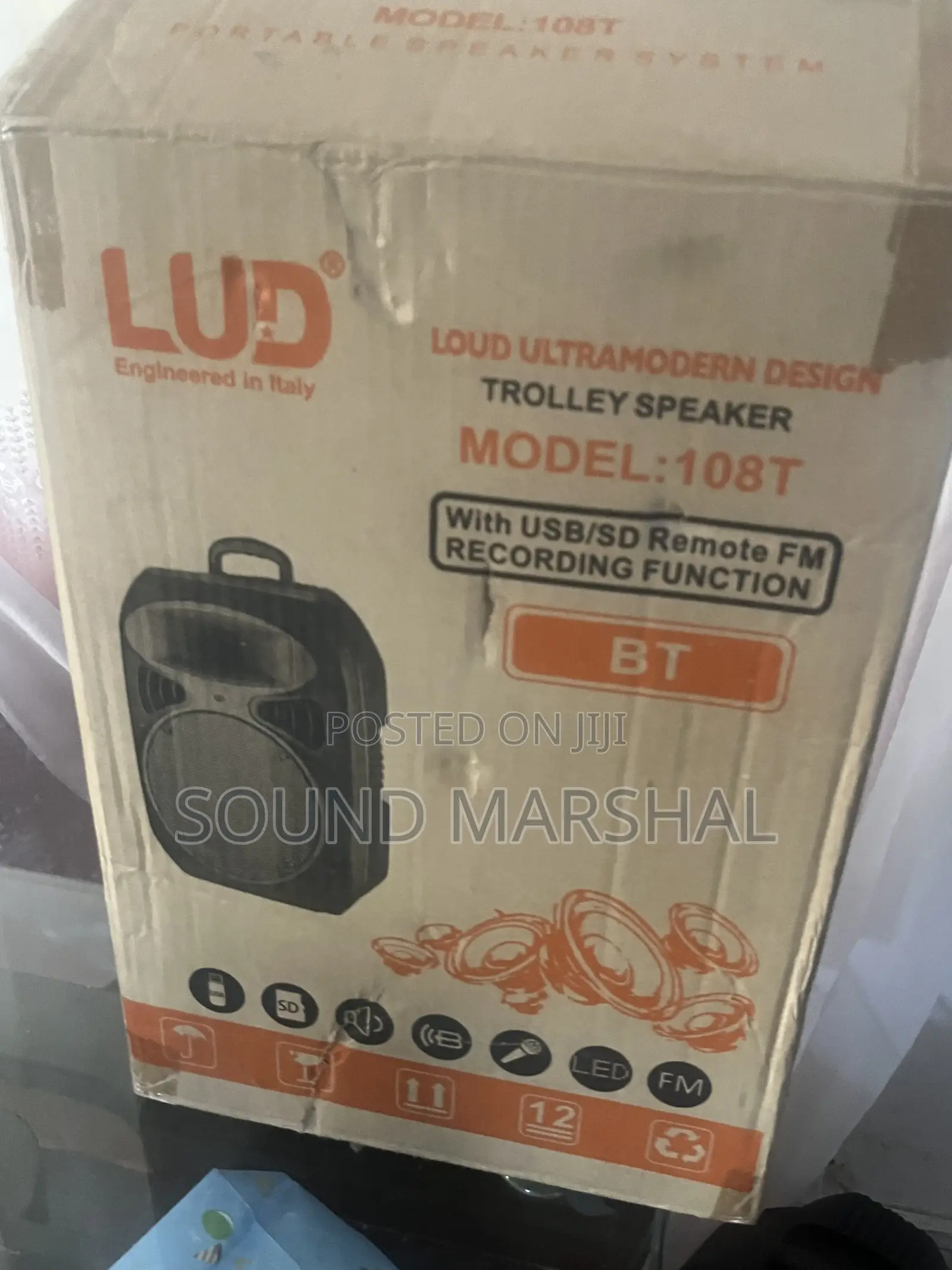 Lud 108t Portable Trolley Speaker – 8” 1200w Bluetooth