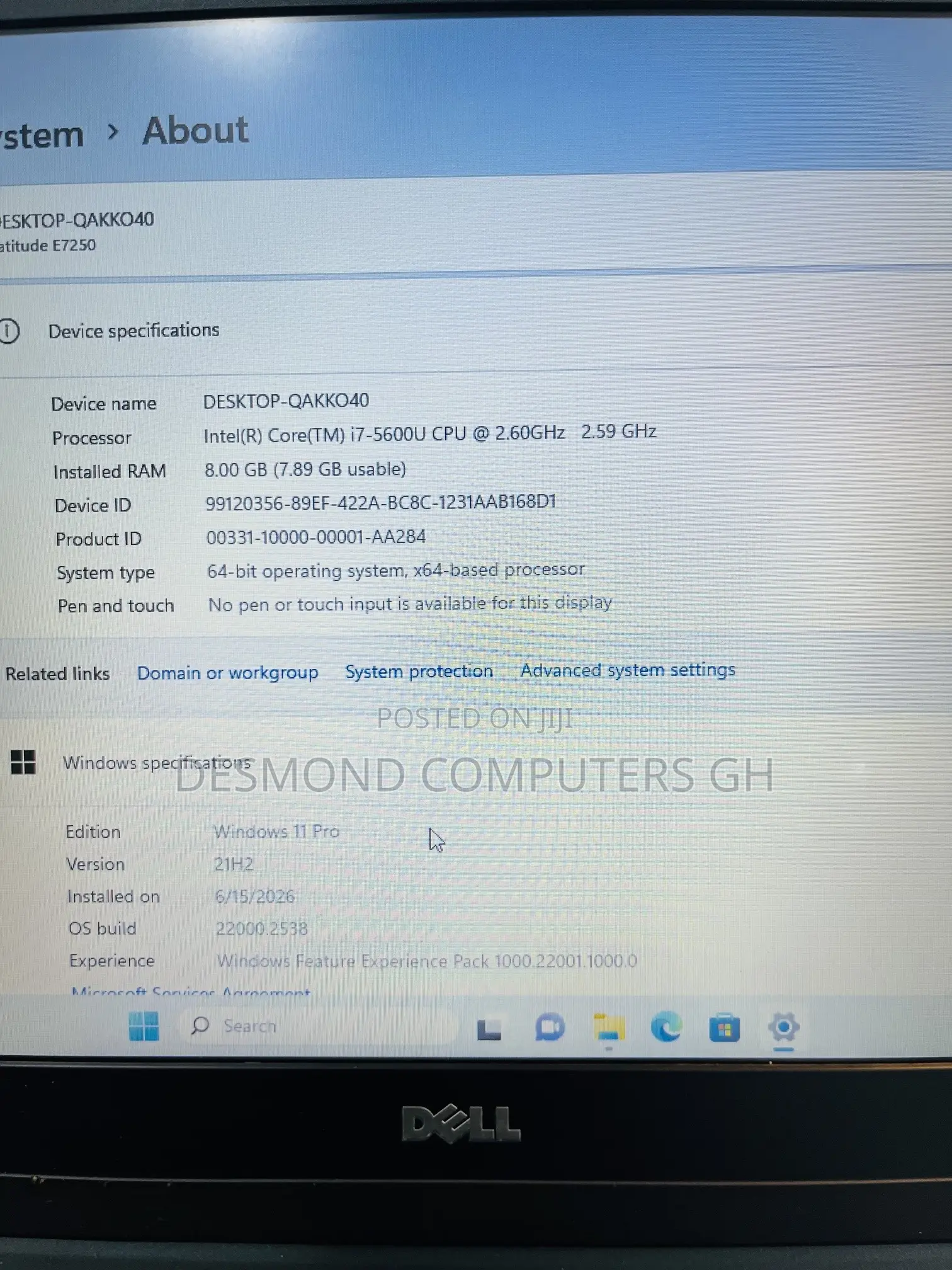 Laptop Dell Latitude 12 E7250 8GB Intel Core i7 SSD 512GB
