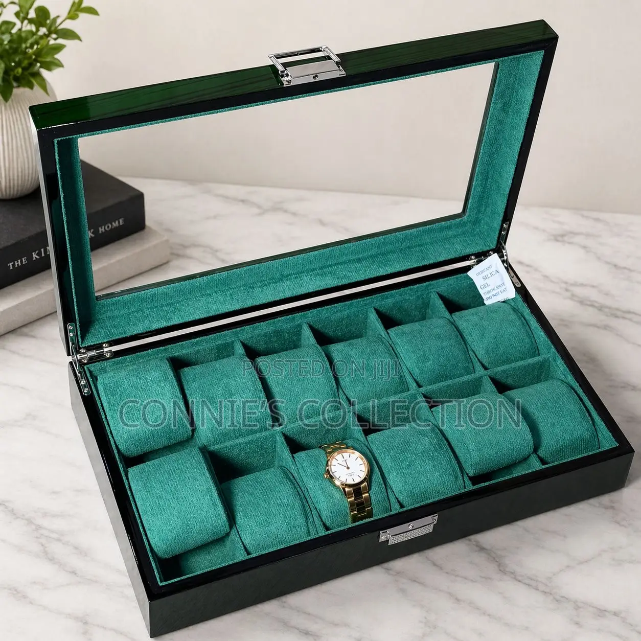 Glass Wood Watch Storage Box(4,8,10,12,15 Slots)Check Description