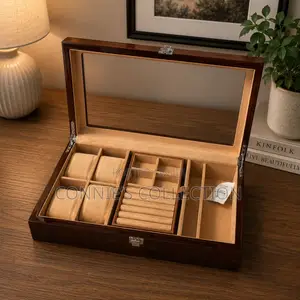 Glass Wood Watch Storage Box(4,8,10,12,15 Slots)Check Description