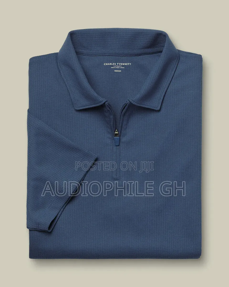 Charles Tyrwhitt Performance Textured Zip-Neck Polo Shirt