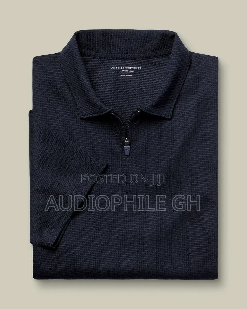 Charles Tyrwhitt Performance Textured Zip-Neck Polo Shirt