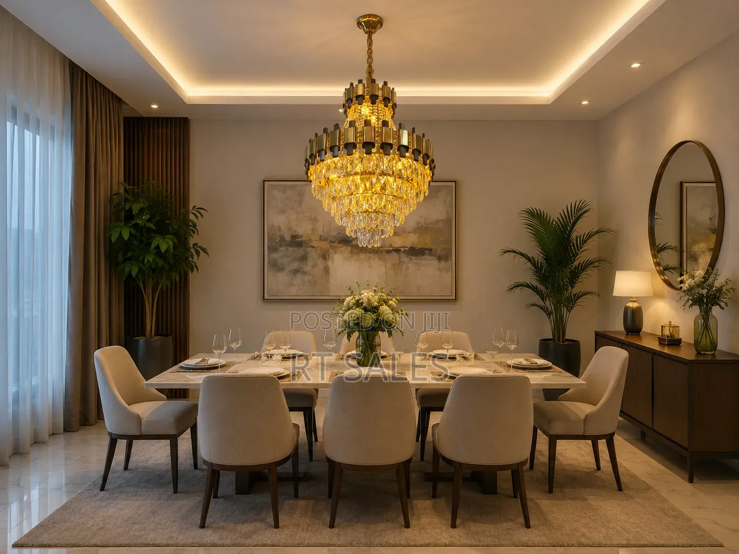 Size 600 Golden Chandelier Light