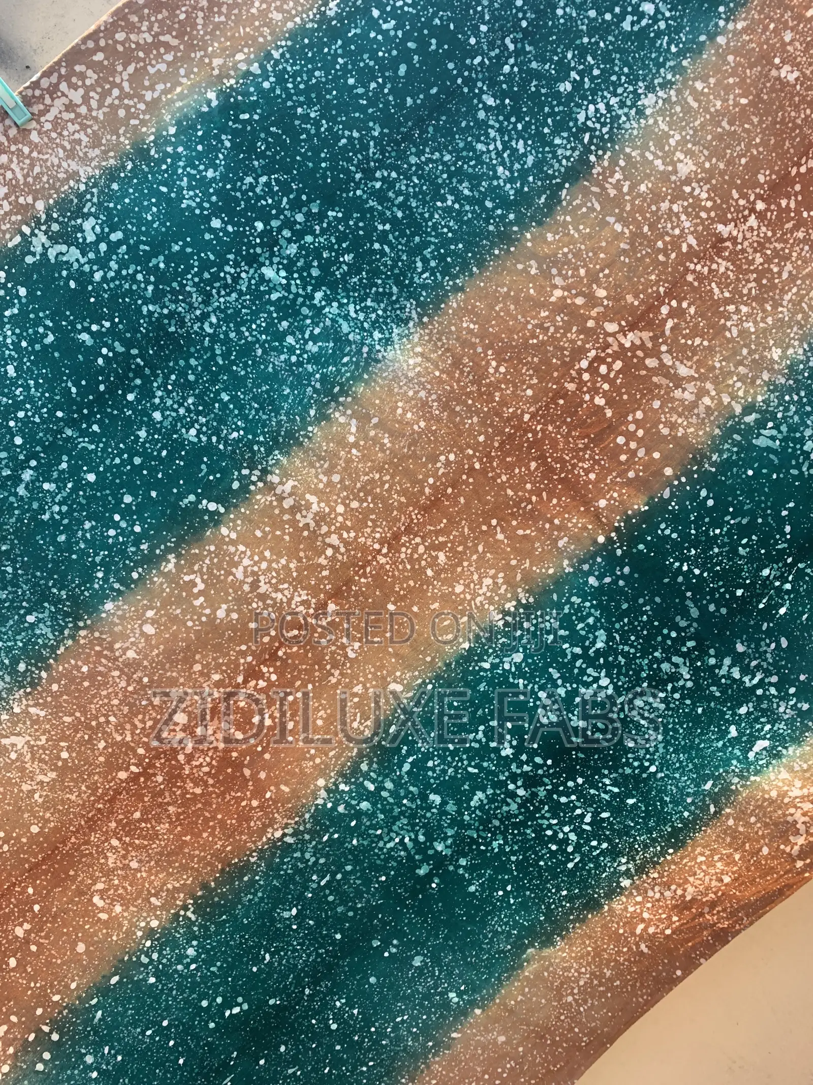 Brown and Green Batik Fabric
