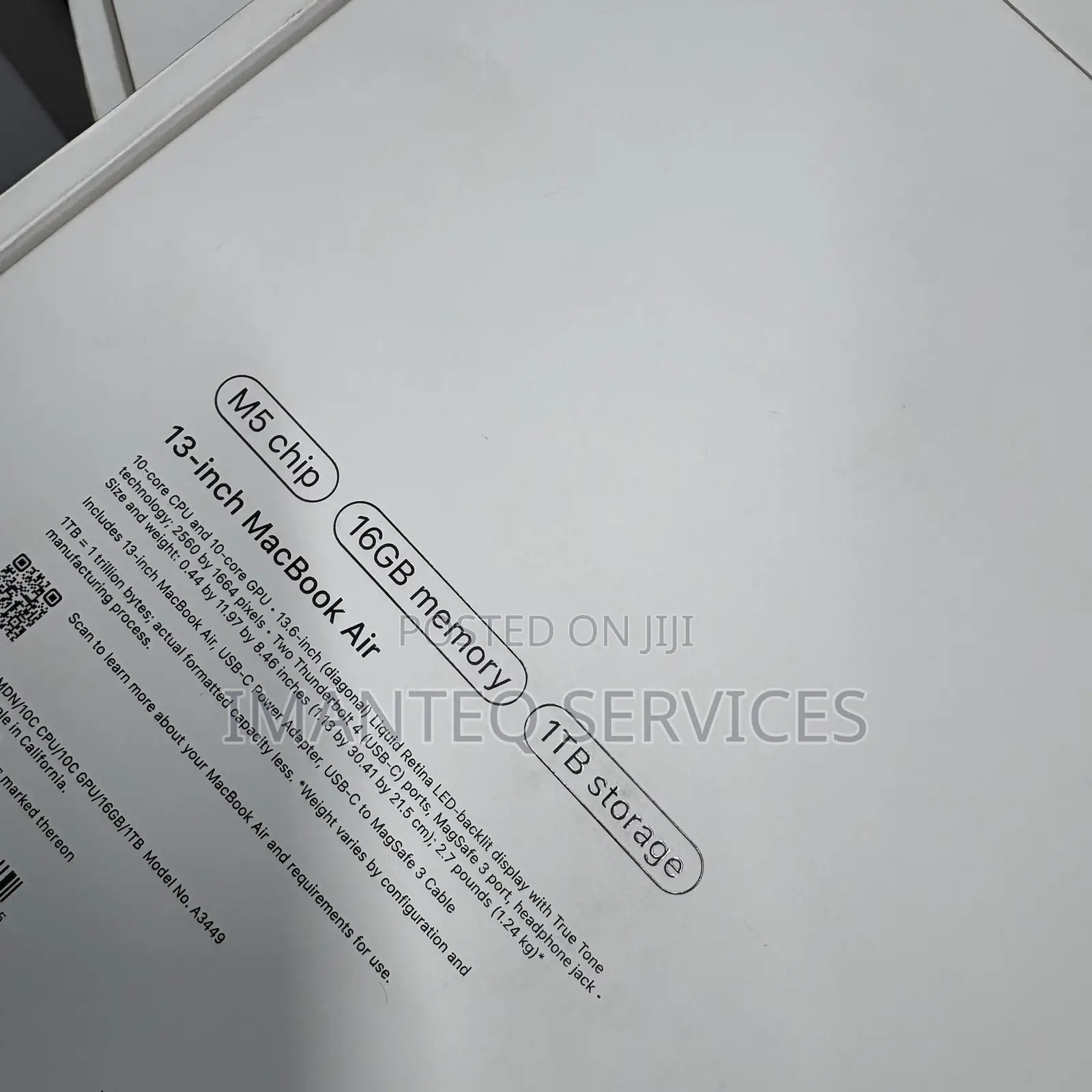 New Laptop Apple MacBook Air 2026 M5 16GB Apple M5 SSD 1T