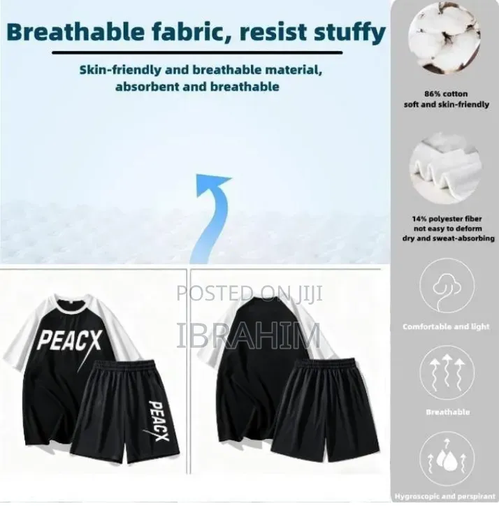 Elastic Sports Shorts and T-Shirts 2pces