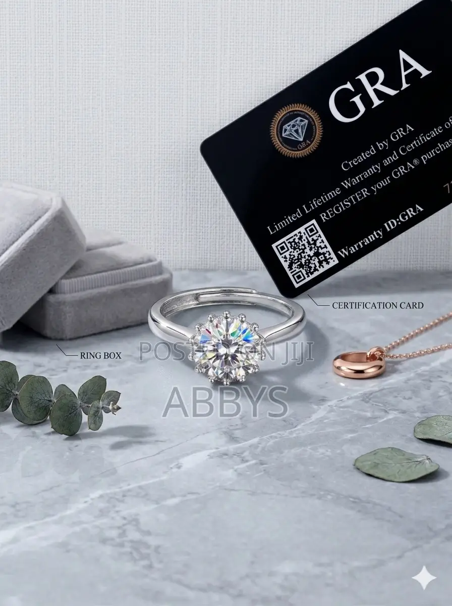 Adjustable 0.5ct Moissanite Diamond Promise Ring