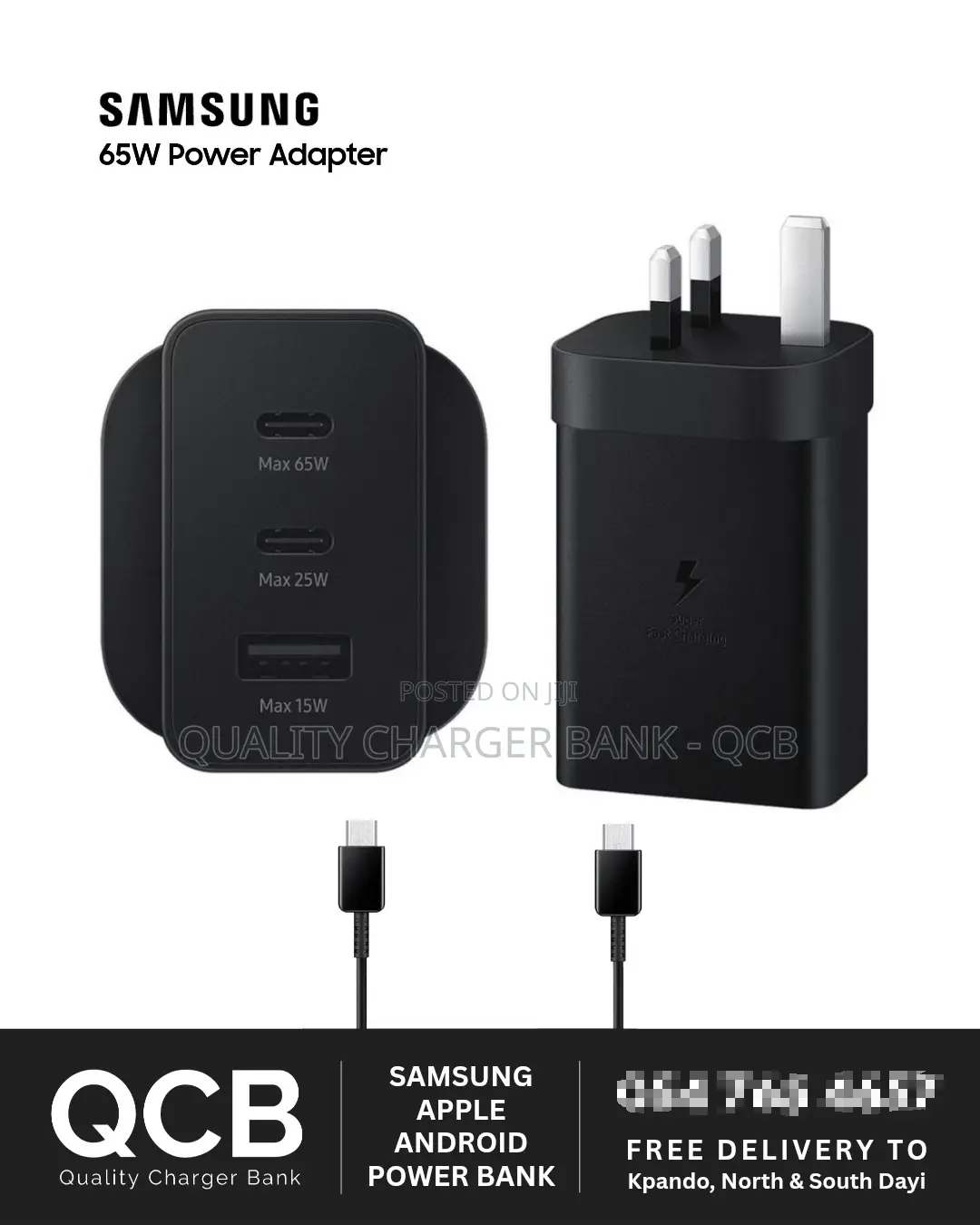 Original Samsung 65w Pd Trio Ports Type - C Complete Charger