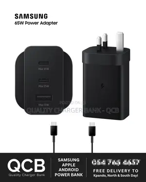 Original Samsung 65w Pd Trio Ports Type - C Complete Charger