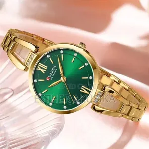 Curren Blanche Ladies Crystal Watch – Black Green Dial