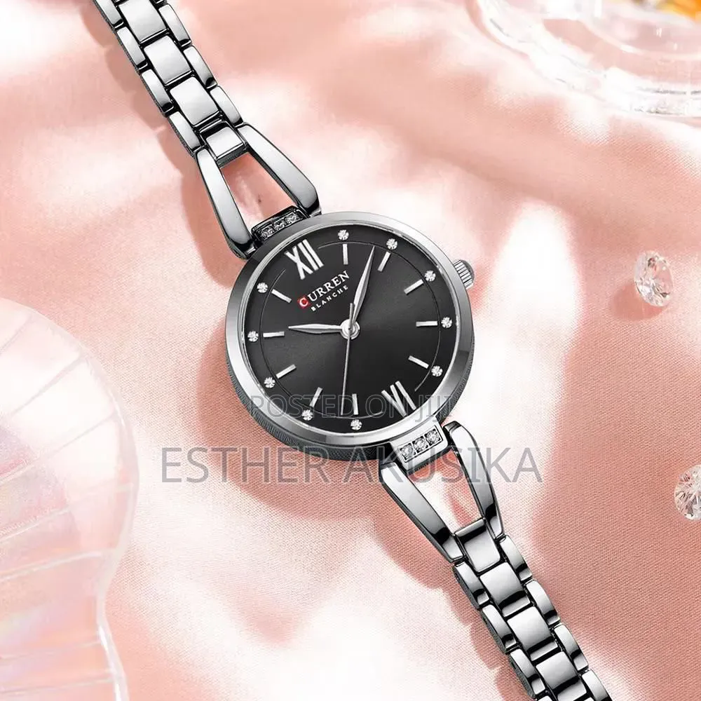 Curren Blanche Ladies Crystal Watch – Black Green Dial